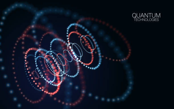 Abstract quantum technology background vector art illustration