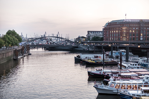 Inland port in Hamburg, Germany