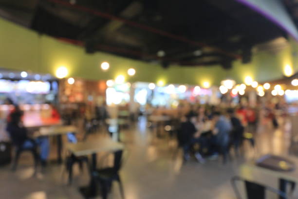 istock Abstract blur restaurant interior with no people during covid 19 virus for background 1214734915
