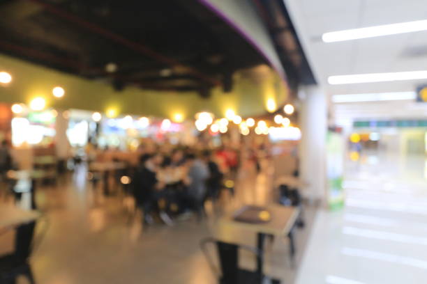 istock Abstract blur restaurant interior with no people during covid 19 virus for background 1214734931