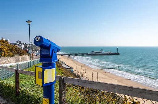 Fixed Telescope with a view of Bournemouth's Pier