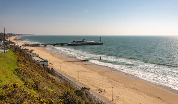 istock Bournemouth Pier and beach viewed from West Cliff 1214739867