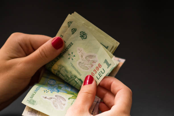 istock Woman counting money, counting LEI close up 1214740633