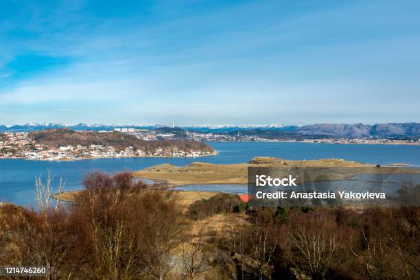 A View Of Hafrsfjord Fjord From Top Of The Hill In A Nice Clear Sunny Spring Day Stock Photo - Download Image Now