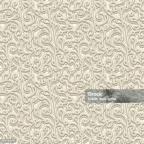 Classic Emboss Pattern Vintage Pattern With Embossed Floral Swirls Stock Illustration ...