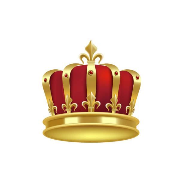 istock Kings imperial golden crown realistic icon or sign vector illustration isolated. 1214752390