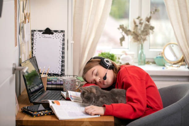istock Distance Learning. Coronavirus quarantine. Online training education. 1214757020