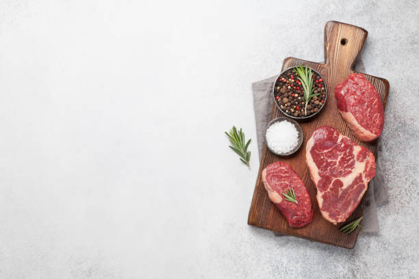 istock Variety of fresh raw beef steaks 1214757765