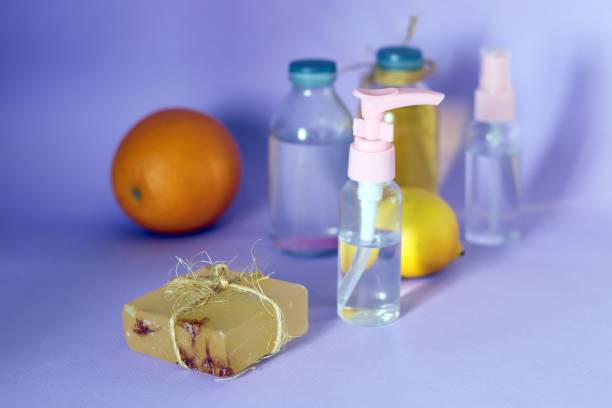 istock Soap, antiseptic liquid, aromatic oil for hygienic procedures 1214762422