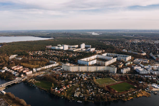 istock wideangle aerial drone shot of Berlin Treptow-Kopenick 1214762596