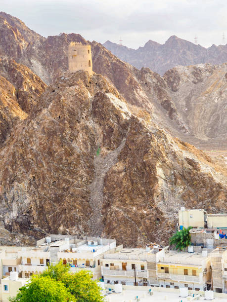 fort w: maskat - oman greater masqat road aerial view zdjęcia i obrazy z banku zdjęć