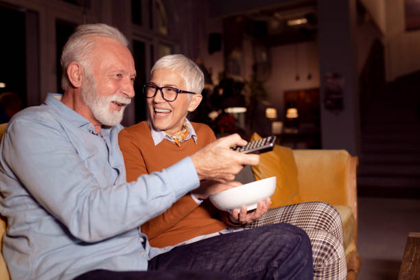 istock Senior couple staying at home 1214768041