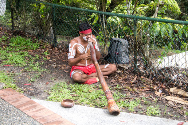 austrália: didgeridoo - aborigine didgeridoo indigenous culture australia - fotografias e filmes do acervo