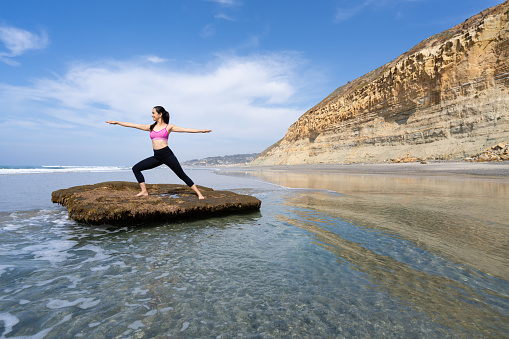 Women Doing Yoga Torrey Pines Beach and Bluffs