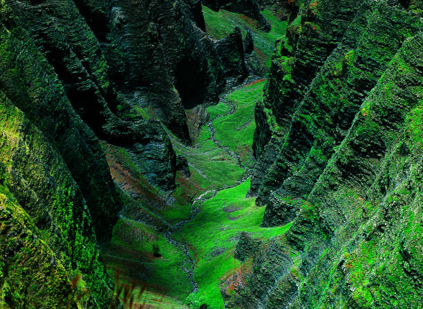 Stunning Red Dirt and Lush Greenery featured in the Waimea Canyon on the Island of Kauai, HI