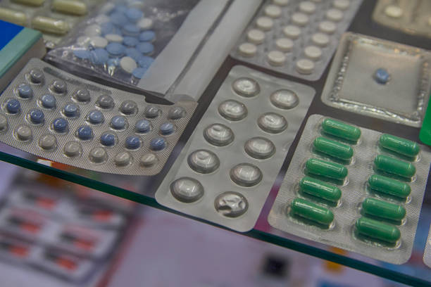 Various medicines on the counter pharmacy