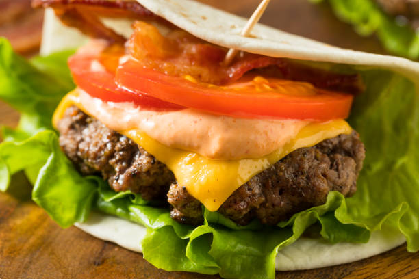istock Homemade Cheeseburger Taco in a Tortilla 1214788352