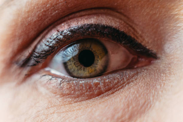 istock Eye. Female eye close-up shot. 1214801053