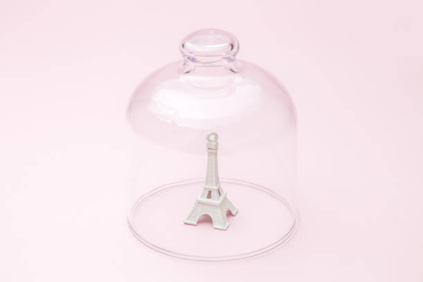 The Eiffel tower seen through a crystal ball, Paris France