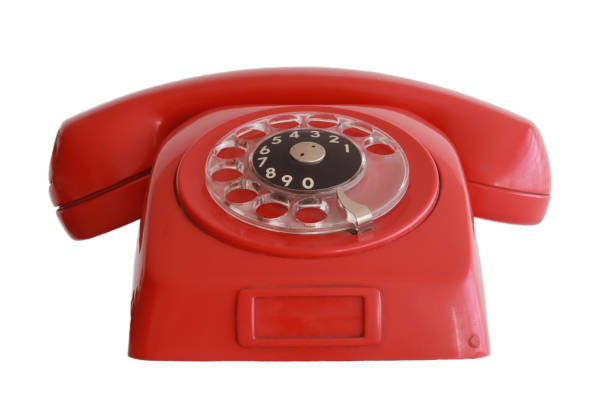 istock Old-fashioned red telephone 1214803803