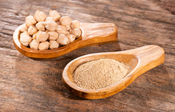 istock Organic chickpea flour - Cicer arietinum 1214806620