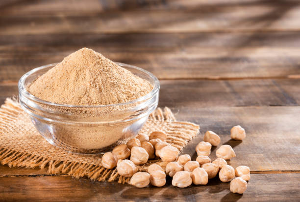 istock Organic chickpea flour - Cicer arietinum 1214808842