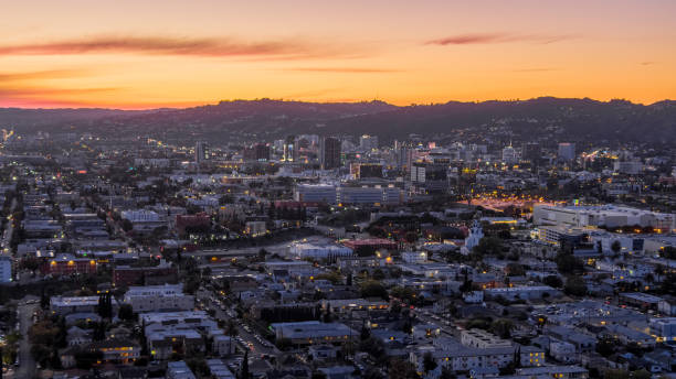 istock Aerial Hollywood California at sunset 1214809095
