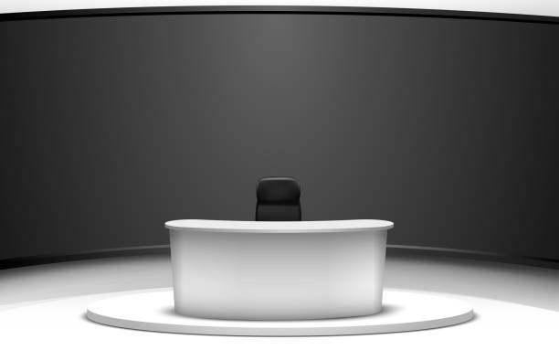 ilustraciones, imágenes clip art, dibujos animados e iconos de stock de habitación en blanco y negro - presentador