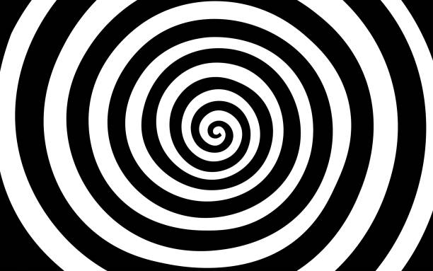 черно-белая комната - illusion spiral black white stock illustrations