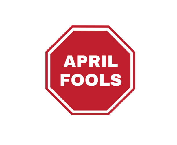 istock Stop April fools sign, Sign symbol backgruund, vector illustration. 1214822614