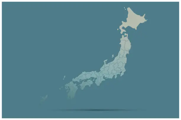 Vector illustration of vector eps of japan map. asia country map.
