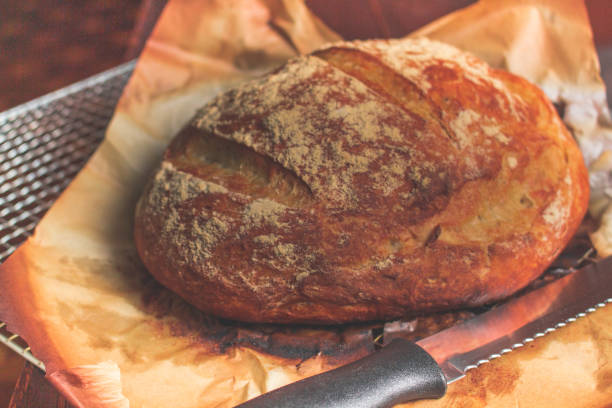 istock Delicious italian bread on wooden table. Rustic concept. 1214823774
