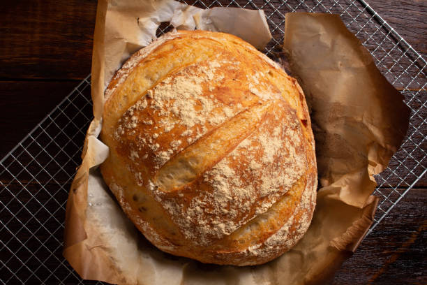 istock Delicious italian bread on wooden table. Rustic concept. 1214824429