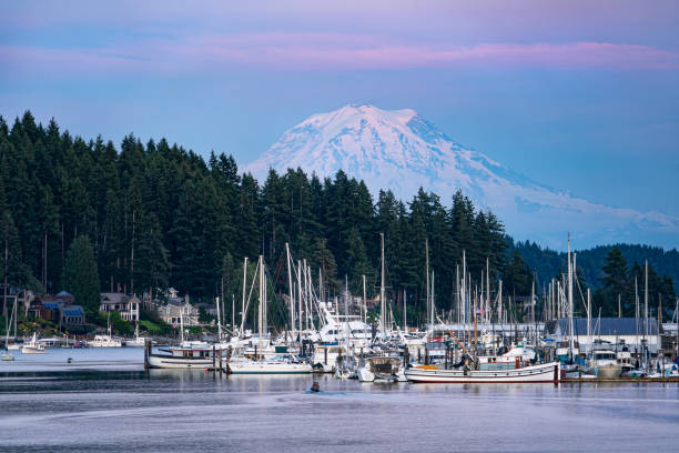 istock Mount Rainier Looming over Gig Harbor Washington 1214826146
