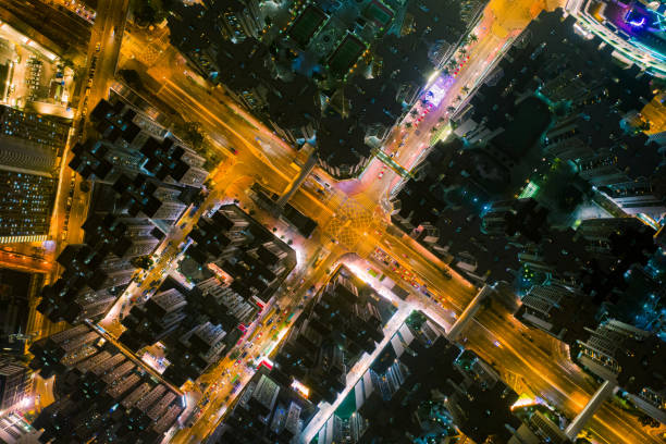 Hong Kong Kowloon city at night
