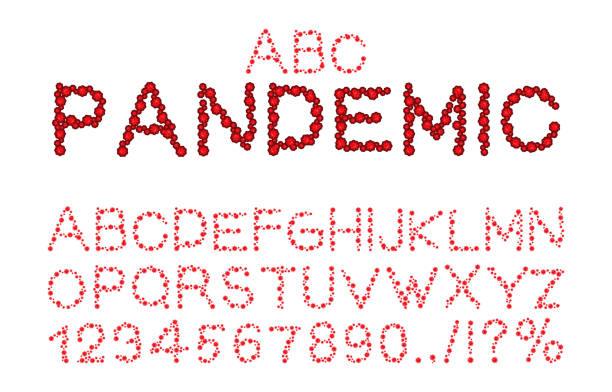 istock Pandemic font. Virus sign. Bacteria ABC. Coronavirus 2019-ncov letters. 1214840216