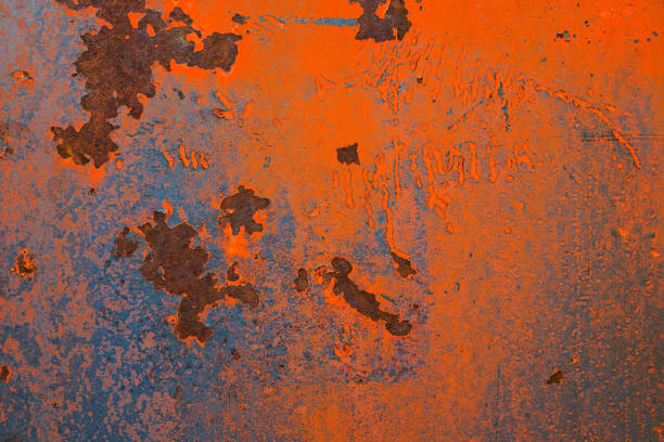 istock Rusty Metal with Textured Peeling Paint 1214840293