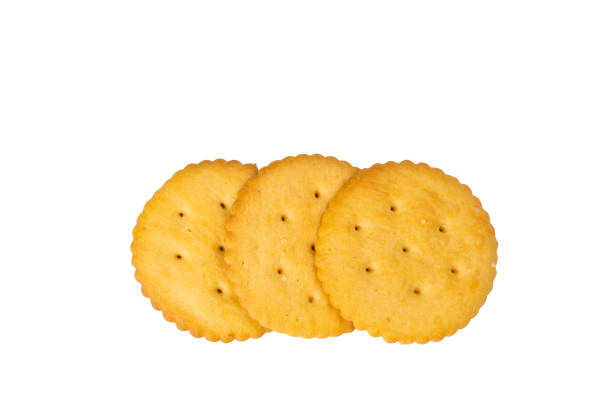 istock Top view of freshly baked round crackers 1214840381