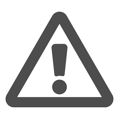 Attention solid icon. Exclamation, hazard danger, warning in triangle symbol, glyph style pictogram on white background. Construction sign for mobile concept or web design. Vector graphics