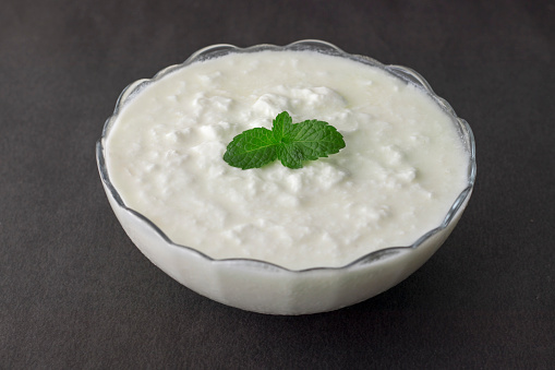 yogurt is good for health with black background