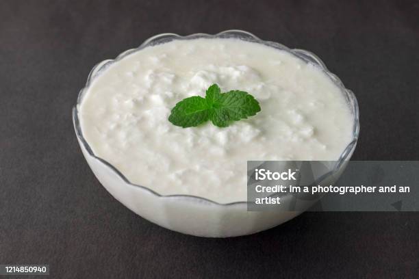 Yogurt Is Good For Health With Black Background Stock Photo - Download Image Now - Curd Cheese, Yogurt, Milk