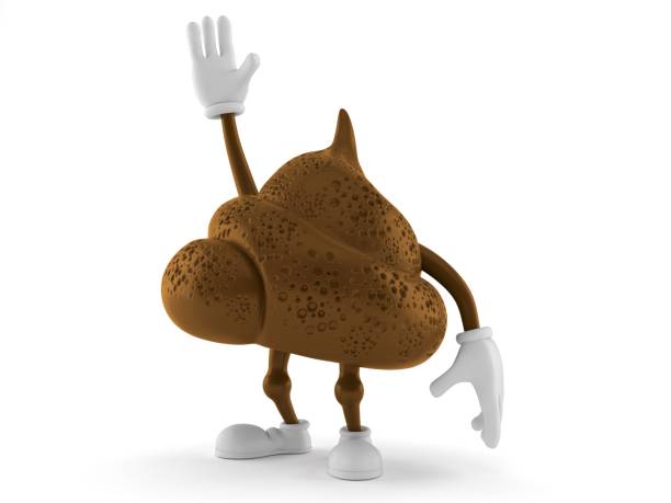 istock Poop character with hand up 1214852942