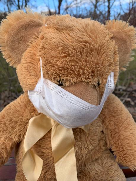 istock Teddy bear in medical mask 1214855888
