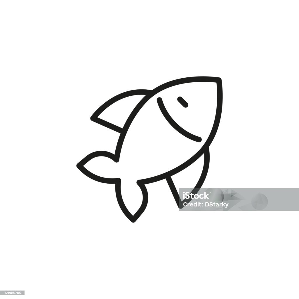 Simple Fish Line Icon Stock Illustration - Download Image Now - Abstract,  Activity, Animal - iStock