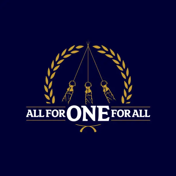 Vector illustration of All for One for All