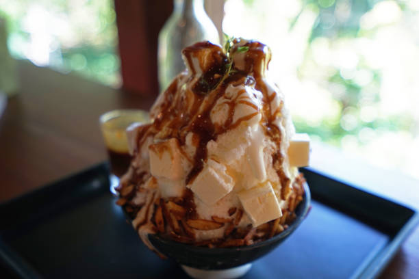 istock Close up Salted Caramel with cashew nuts Bingsu 1214860699