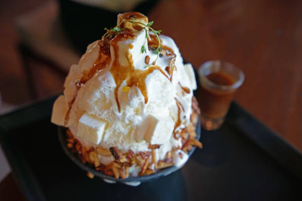 istock Close up Salted Caramel with cashew nuts Bingsu 1214863570