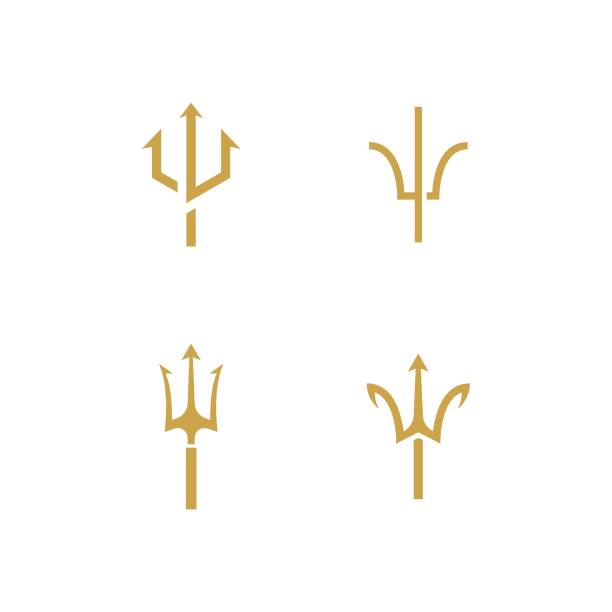 trident logo - trident stock-grafiken, -clipart, -cartoons und -symbole