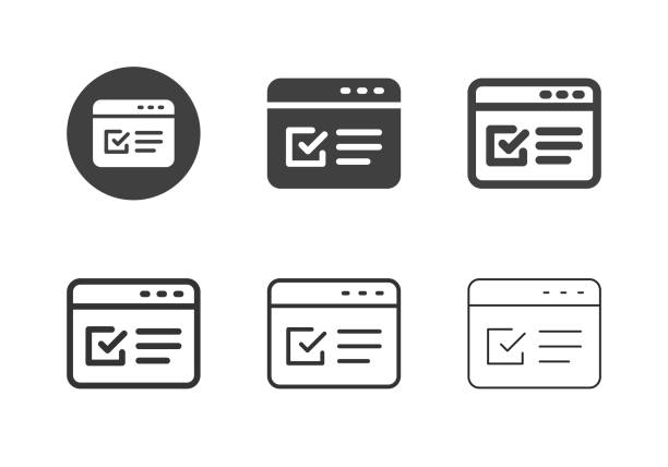 иконки онлайн-формы - multi series - palmtop electronic organizer personal data assistant checklist stock illustrations