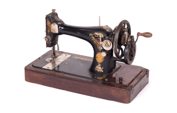 istock Antique, vintage sewing machine, isolated on white 1214869133